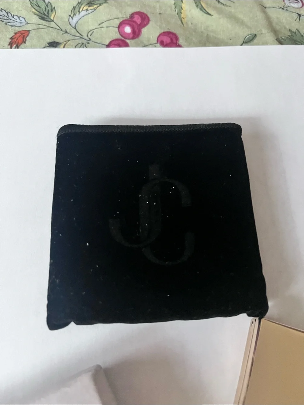 Jimmy Choo Logo Compact Mirror with Velvet Pouch